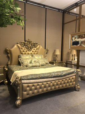 Gultas dizains divguļamais gultas gultas luksusa klasiskā baroka Chesterfield 184x214 cm jauna