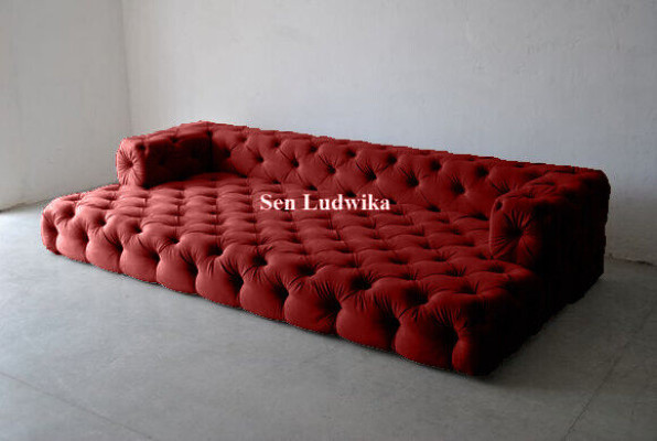 Dizaina Chesterfield dīvānu komplekts liels XXL dīvāns 5-vietīgs dīvāns polsterēts dīvāns.