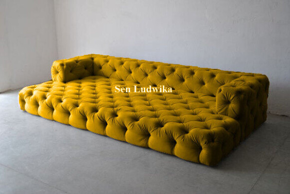 Dizaina Chesterfield dīvānu komplekts liels XXL dīvāns 5-vietīgs dīvāns polsterēts dīvāns.