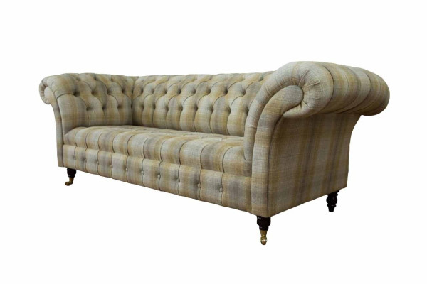 Dizainera dīvāns 3 vietas Chesterfield Polster Sofas Trīsvietīgs tekstils 240cm