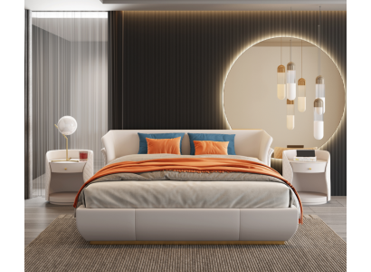 Gulta Pamatnes dizaina luksusa divvietīga gulta guļamistabai 180x200cm jauna