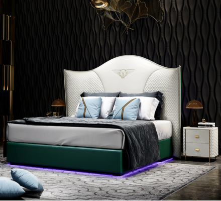 Dizaina luksusa divvietīgā viesnīcas gulta guļamistaba Moderns koka mēbeles apdare