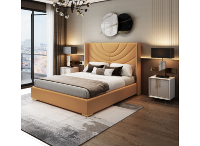 Dizaina divguļamā gulta 180x200cm viesnīcas mēbeles luksusam gultas istabai