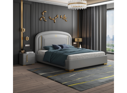 Divvietīga gulta Gulta Koks Dizains Luksusa mēbeles Polsterbed Dizaingultas Gultas