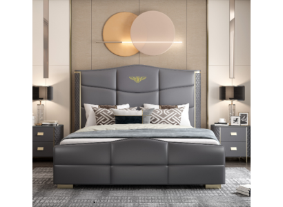 Divu stāvu dizaina gulta Mūsdienīgs viesnīcas luksusa guļamistabas mēbeļu gultas karkass