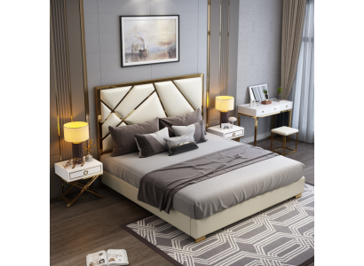 Gulta Pildspalvītis dizains Luksusa divvietīgi viesnīcas gultas guļamistaba 180x200 cm