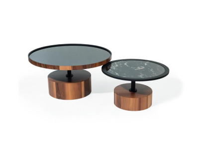 Luksusa galdi Stikla galdi Brūna dizaina mēbelu komplekts Dubultkomplekts