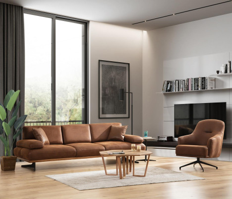 Dzīvojamā istaba komplekts 2 daļās Moderns četrvietīgs dīvāns Lux sola Mīkstais krēsls Sofa komplekts