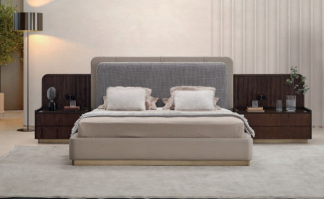 Moderna gulta luksusa elegantā, dizaina guļamistabas 180x200 mēbeles audums.