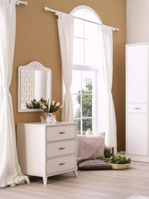 Grupa Kommode ar spoguļskapi Skapis koks Kommode Sideboard Baltais Luksuss