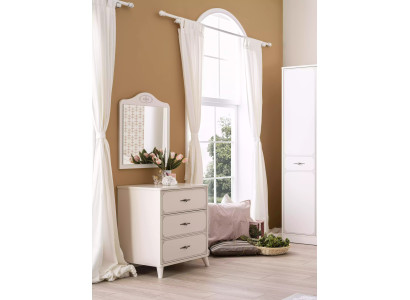 Grupa Kommode ar spoguļskapi Skapis koks Kommode Sideboard Baltais Luksuss