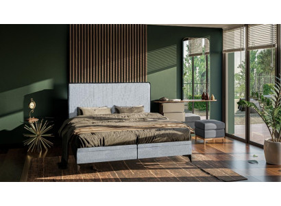 Gulta Moderna divguļamā gulta Dizainera guļamistaba Polster auduma mēbeles Gultas