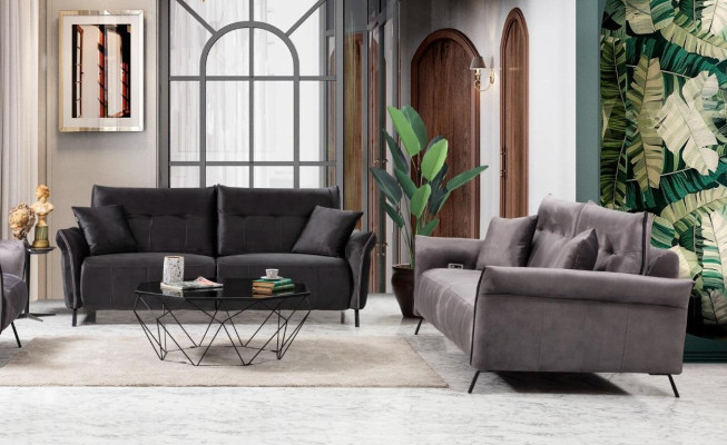Sofas komplekts 2 gab. Dzīvojamā istaba 2 dīvāni Kanapes Trīsvietīgas modernas mēbeles
