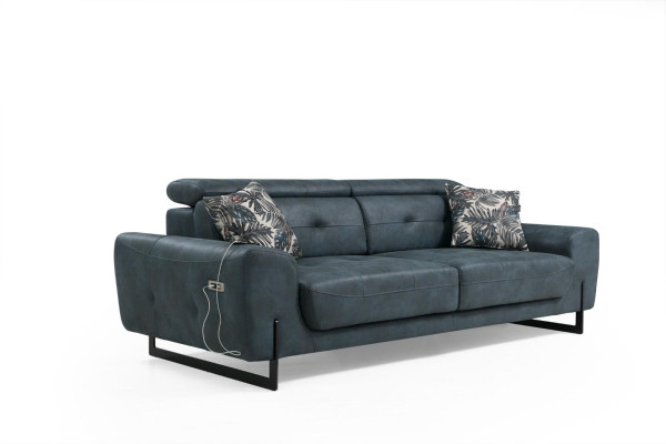 Sofas komplekts 2 gab. Trīsvietīgā dīvāna dīvāns Dzīvojamā istaba dizaina krēsls Tekstils mēbeles