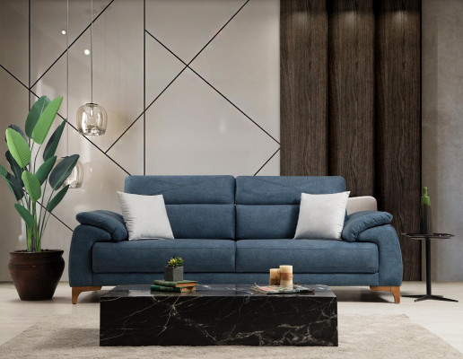 Dīvāns sofa Dzīvoklis Moderns Mēbeles Trīsvietīgs Zils Pārklāts dīvāns Dizains