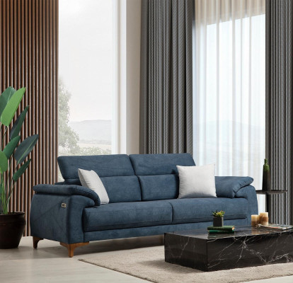 Dīvāns sofa Dzīvoklis Moderns Mēbeles Trīsvietīgs Zils Pārklāts dīvāns Dizains