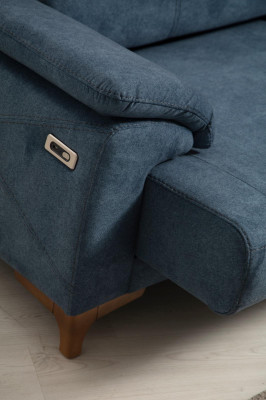 Dīvāns sofa Dzīvoklis Moderns Mēbeles Trīsvietīgs Zils Pārklāts dīvāns Dizains