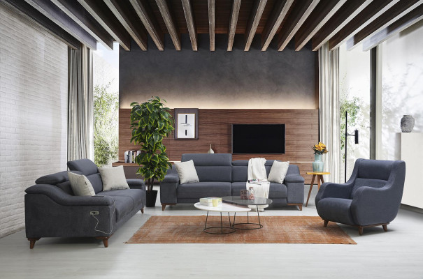 Sofas komplektā Moderns viesistaba Tekstils Dīvāns Luksusa apģērbs
