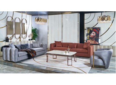 Sofasāta 3+3+1 sēdvietu dīvāns galdiņš komplekts dīvāns polster Couch 4 gab. komplekts.