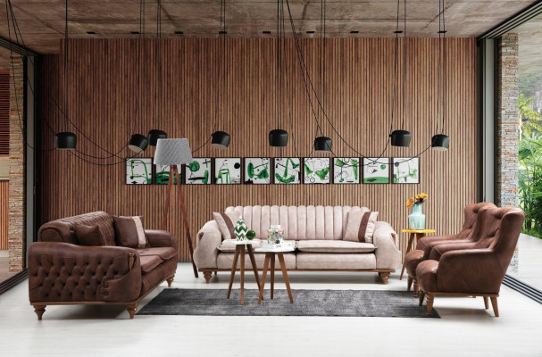 Luksusa mēbeļu dizaina krēsls moderns dizains brūns dzīvojamajā istabā jauns