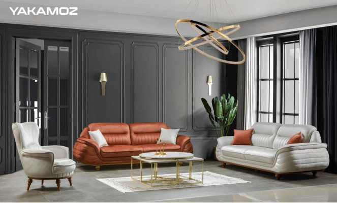 Sofa 3 vietām Mēbeles Audums Trīsvietīgs dīvāns Dzīvojamā istaba Klasiskais stils