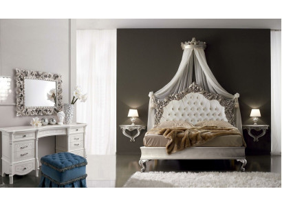 Gulta + 2x nakts galds 3 gab. Guļamistabas komplekts Moderns Izcils Chesterfield