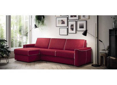 Ecksofa Modernas dizaina dīvāns Focus audums L-formas dīvāns dzīvojamā zona Itāļu mēbeles