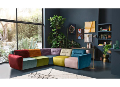 Stūra dīvāns Tekstils Stūra Dzīvojamā zona Dizains Stūra dīvāns Dīvāns gulta Sofa Itālija Alfitalia
