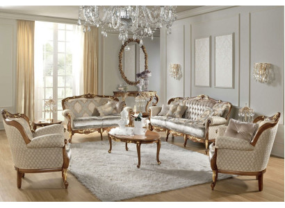 Sofa Baroque Rococo Klasiskais trīsvietīgais 3-vietīgais dīvāns Apgalvojums Dīvāni Dīvāni