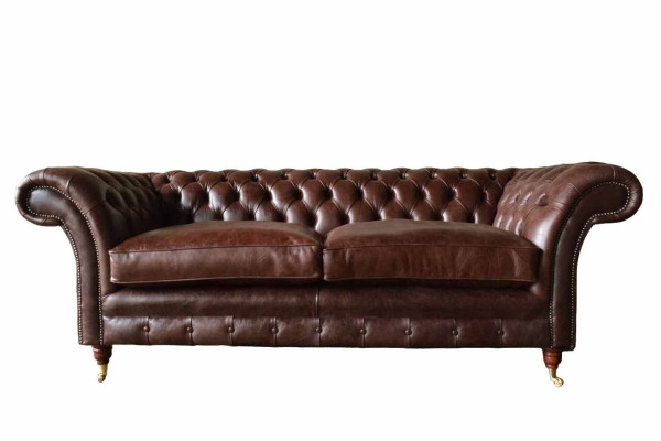 Sofa 3 vietīga dīvāns polsterēti dīvāni viesistaba Chesterfield āda