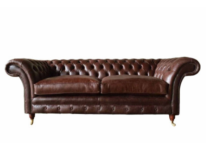 Sofa 3 vietīga dīvāns polsterēti dīvāni viesistaba Chesterfield āda