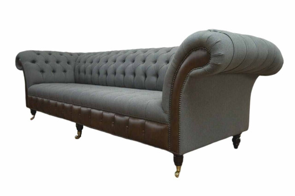 Angļu Chesterfield luksusa tekstila dīvāns, četrvietīgs dīvāns, polsterējuma dizaina auduma dīvāni.