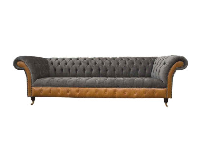 Dīvāns 4 vietu Chesterfield Luxus Couch Big Couchen Polster 300cm dizains