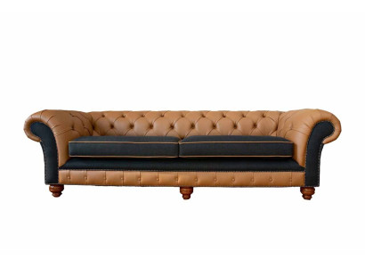 Stilīga 4-vietīga viesistaba dīvāns Arhitekta dīvāns Big Chesterfield ādas audums Jauni