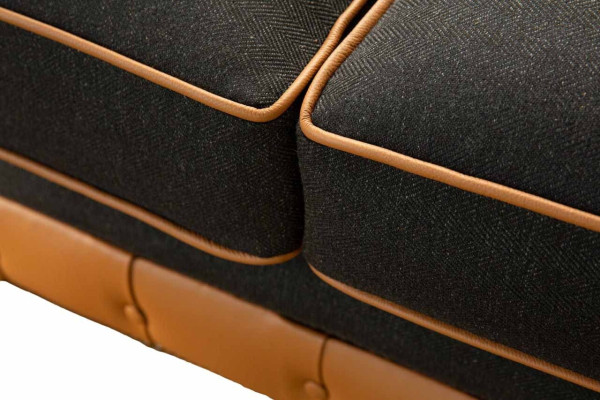 Stilīga 4-vietīga viesistaba dīvāns Arhitekta dīvāns Big Chesterfield ādas audums Jauni