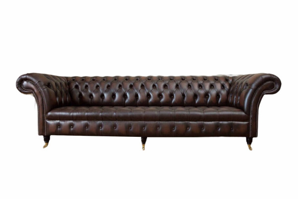 Ādas dīvāns 4 sēdvietu dīvāns Lux Klasiskais ādas Chesterfield dīvāns.