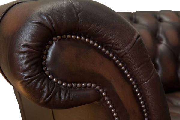 Ādas dīvāns 4 sēdvietu dīvāns Lux Klasiskais ādas Chesterfield dīvāns.