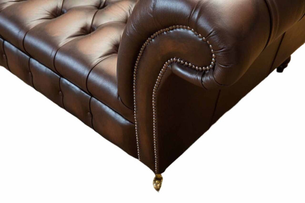 Ādas dīvāns 4 sēdvietu dīvāns Lux Klasiskais ādas Chesterfield dīvāns.
