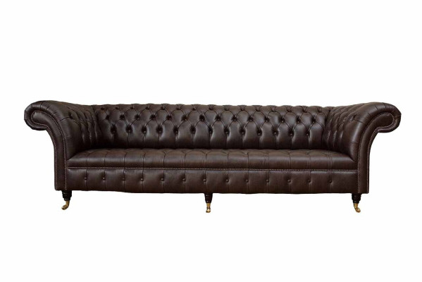 Dīvāns 4 vietīgs Chesterfield dīvāns luksusa 245 cm ādas dīvāns dīvāni mēbeles