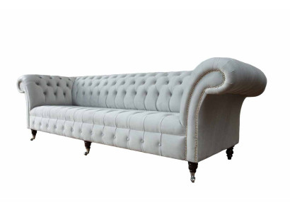 Chesterfield Sofa 4 Sēdvietas dizainera dīvāns Ar auduma apdari Tekstilē
