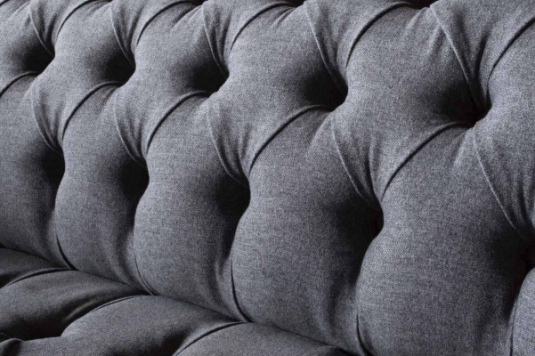 Chesterfield auduma dīvāns luksusa dīvāns polsterēts dīvāns pelēks tekstils