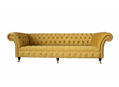 Chesterfield Tekstila Polsterējums Luksusa Dīvāns Dizaina Dīvāns 4 Vietīgs Jauns