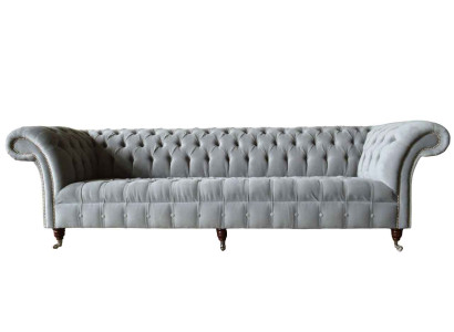 Chesterfield dizaina dīvāns 4 vietīgs dīvāns polsterējums luksusa tekstils dīvāni