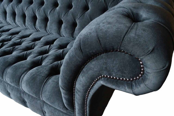 Četrvieta dīvāns 4-vietīgs dīvāns Moderns Pelēka dizaina audums Chesterfield