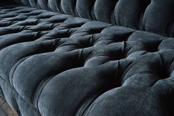 Četrvieta dīvāns 4-vietīgs dīvāns Moderns Pelēka dizaina audums Chesterfield