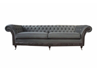 Dizaina dīvāns Luxus polsterēti dīvāni četru sēdvietu dīvāns Chesterfield Luxus pelēks
