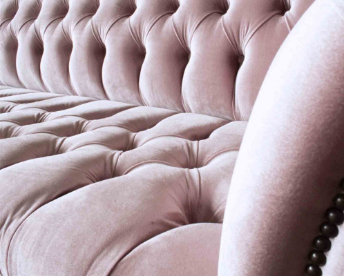 Chesterfield rozā dīvāna sofa polster 4 vietām dīvāni sēdekļi.