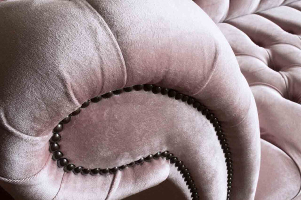 Chesterfield rozā dīvāna sofa polster 4 vietām dīvāni sēdekļi.