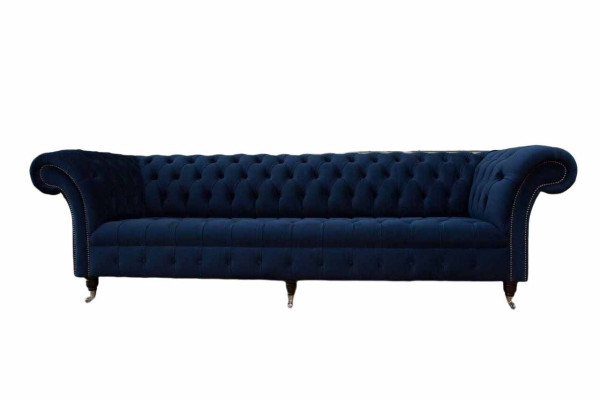 Sofa Chesterfield dīvāns, 4-vietīgs polsterēts auduma dīvāns dzīvojamās istabas mēbeles.