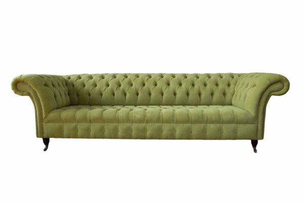 Chesterfield Grün Dīvāns Sofa Polster 4 Sēdvietas Dīvāni Sēžamie Dīvāni Jauns